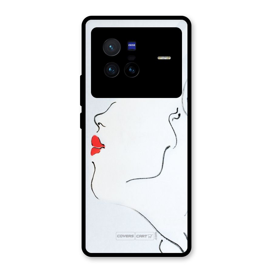 Girl in Red Lipstick Glass Back Case for Vivo X80