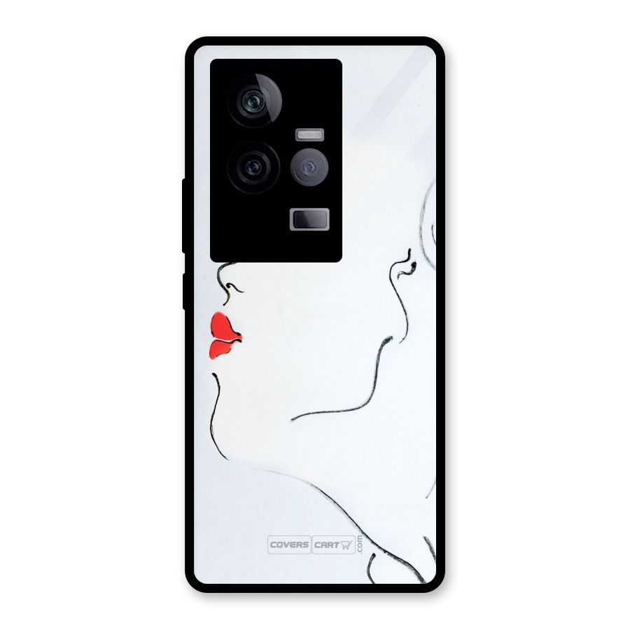 Girl in Red Lipstick Glass Back Case for Vivo iQOO 11 5G