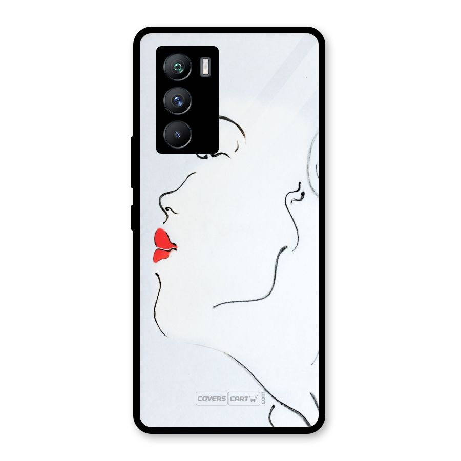 Girl in Red Lipstick Glass Back Case for Vivo iQOO 9 SE