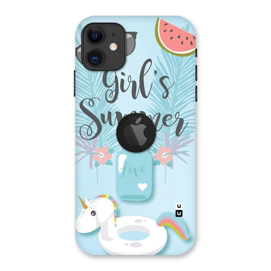 Girls Summer Back Case for iPhone 11 Logo Cut