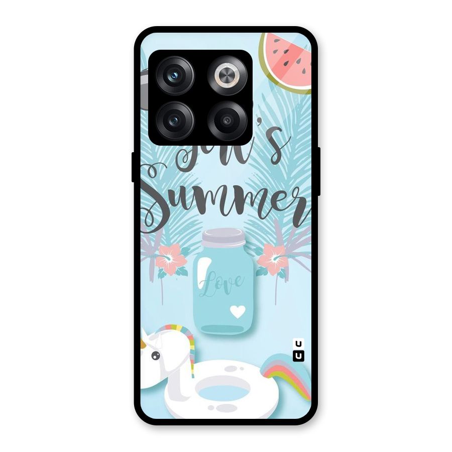 Girls Summer Glass Back Case for OnePlus 10T