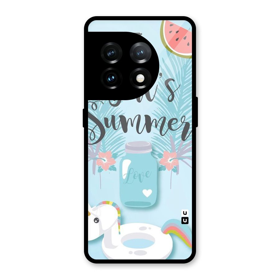 Girls Summer Glass Back Case for OnePlus 11