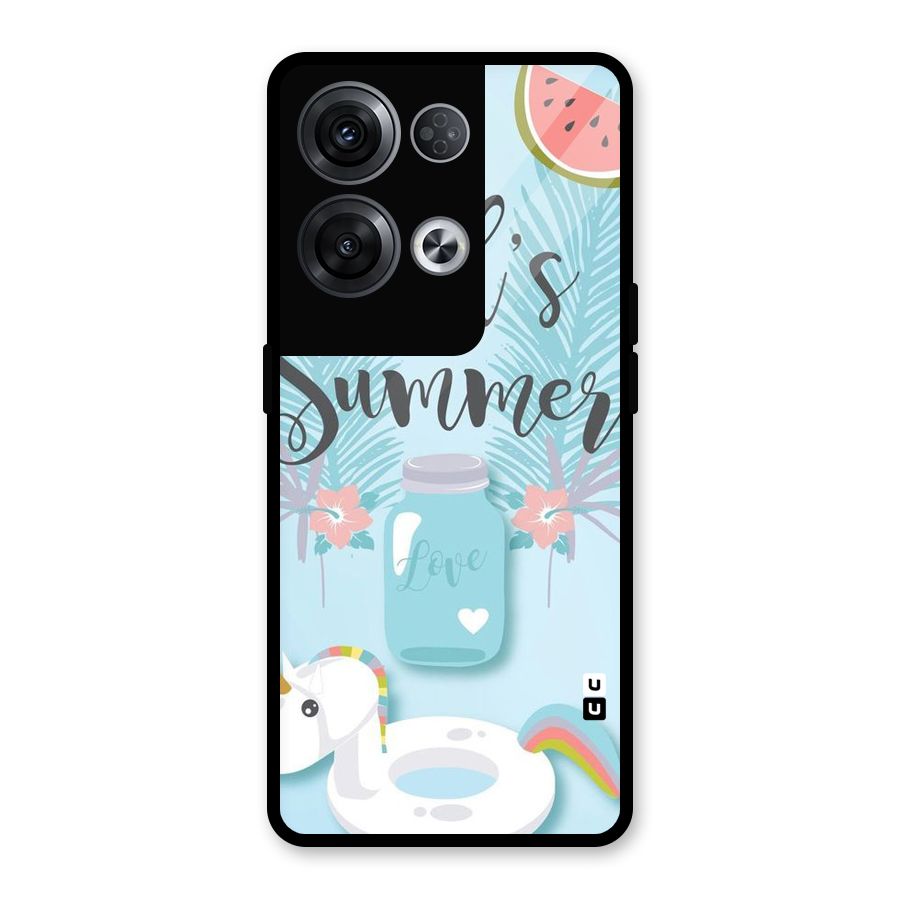 Girls Summer Glass Back Case for Oppo Reno8 Pro 5G