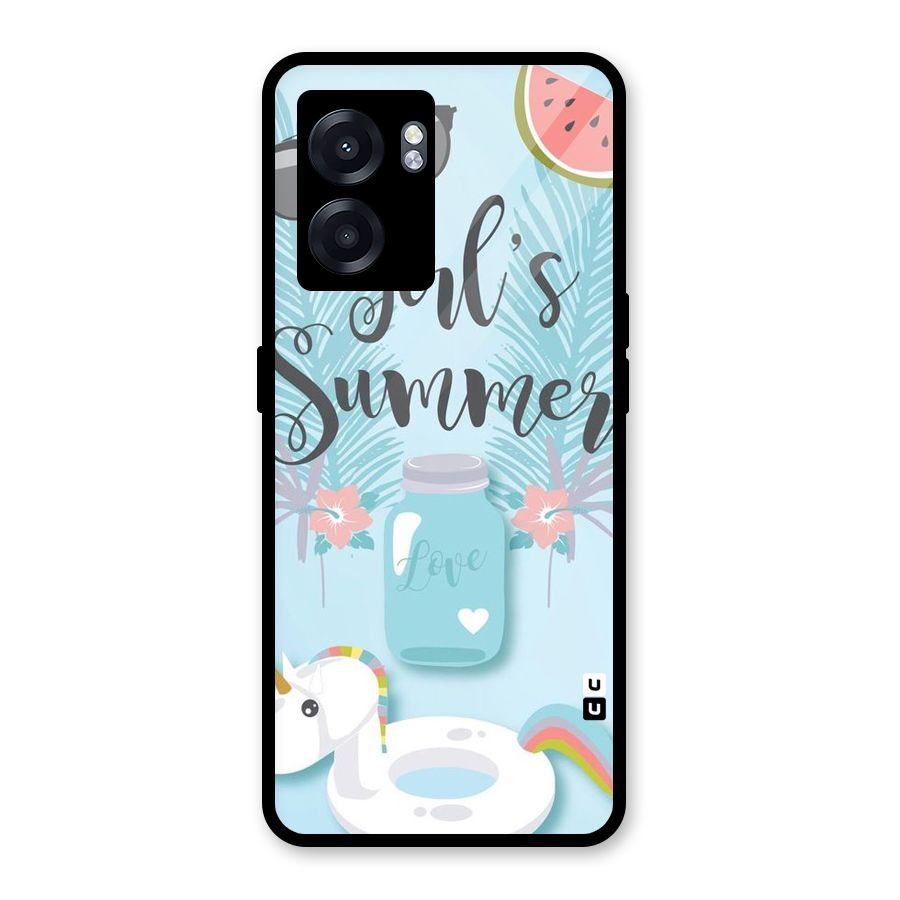 Girls Summer Glass Back Case for Realme Narzo 50 5G