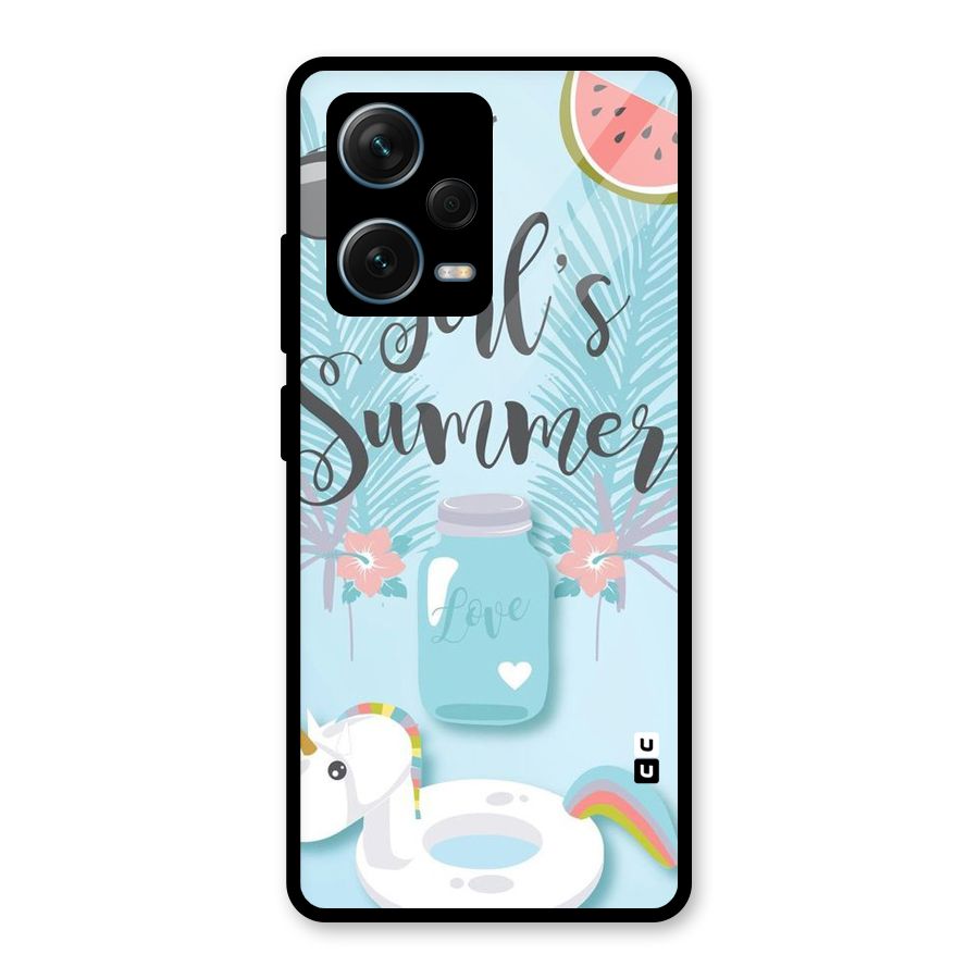 Girls Summer Glass Back Case for Redmi Note 12 Pro Plus 5G