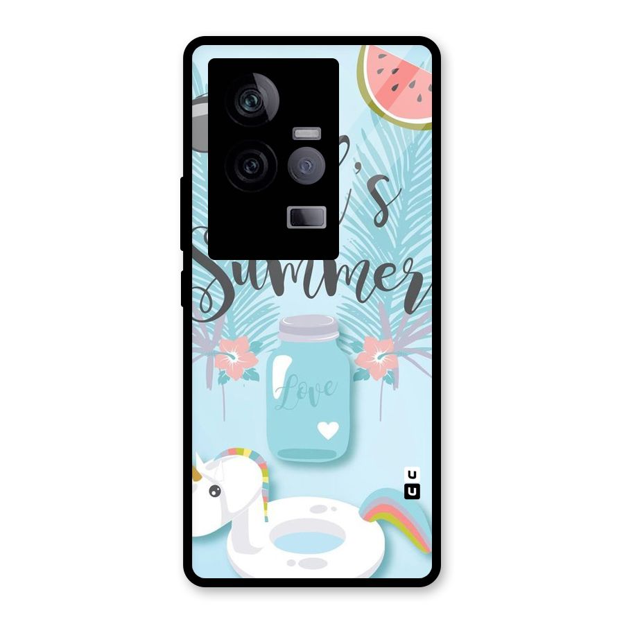 Girls Summer Glass Back Case for Vivo iQOO 11 5G