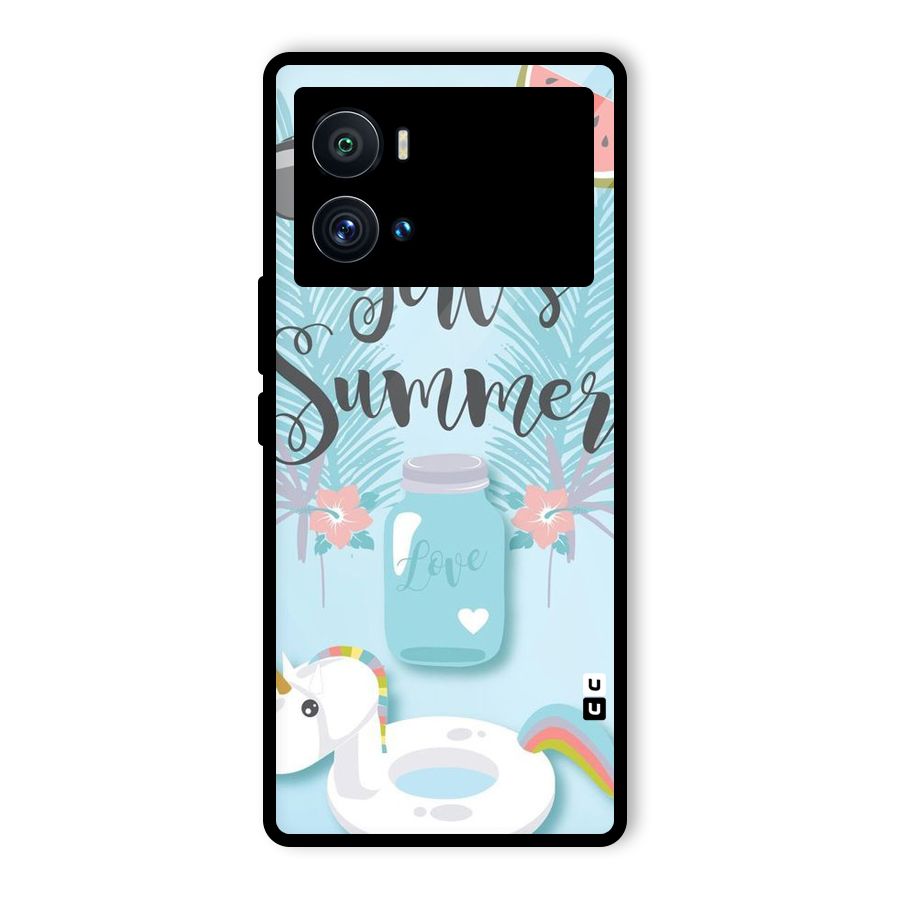 Girls Summer Glass Back Case for Vivo iQOO 9 Pro
