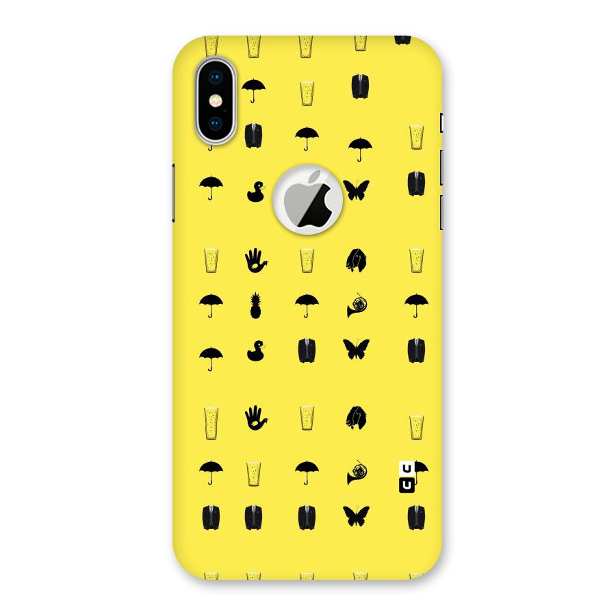 Glass Pattern Back Case for iPhone X Logo Cut
