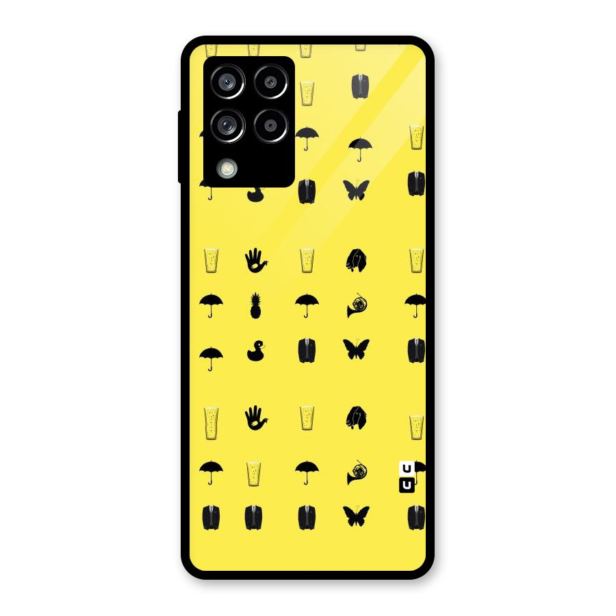 Glass Pattern Glass Back Case for Galaxy M53 5G
