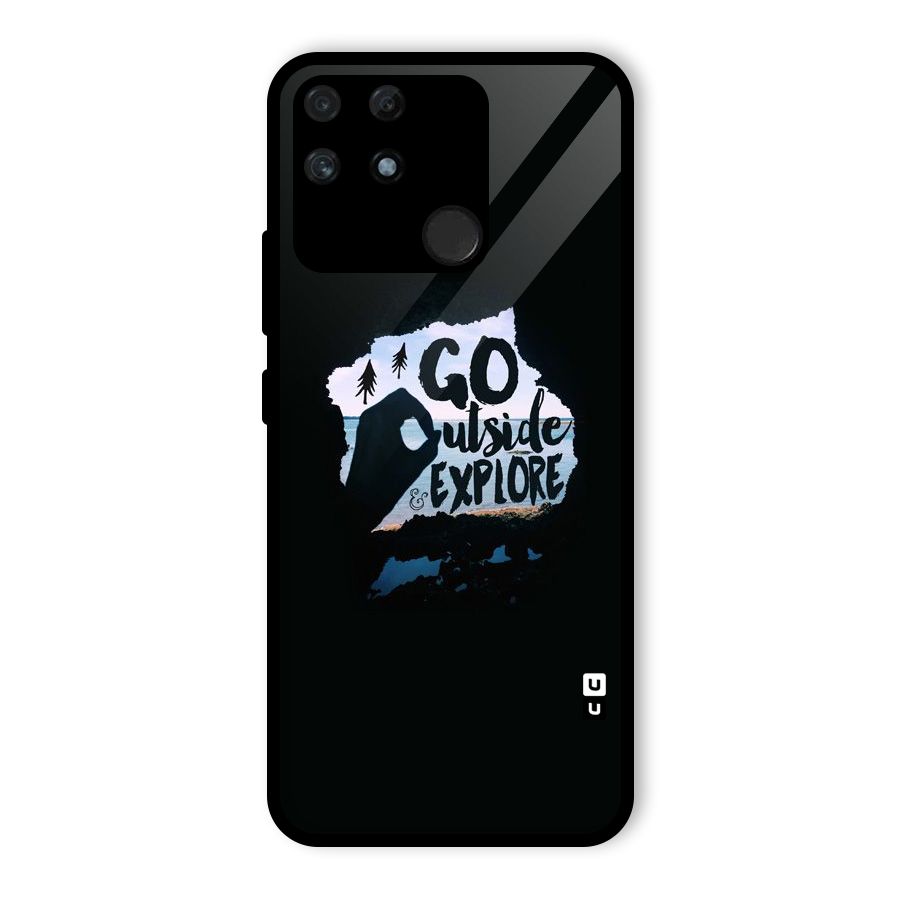 Go Outside Glass Back Case for Realme Narzo 50A