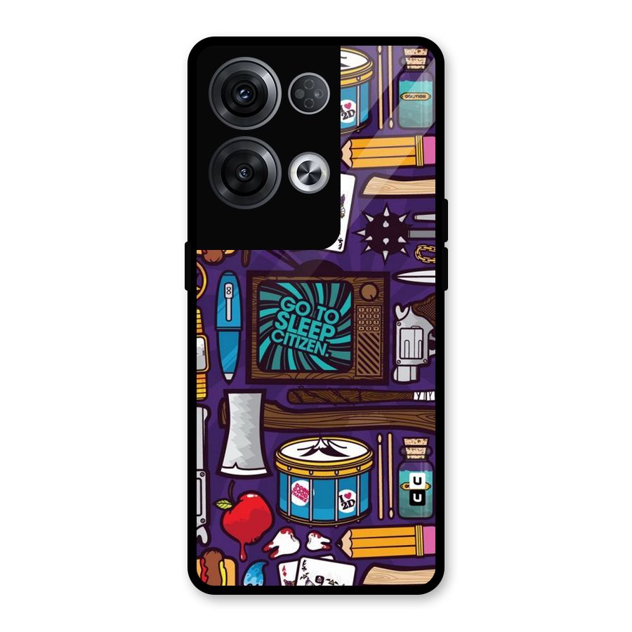 Go To Sleep Glass Back Case for Oppo Reno8 Pro 5G