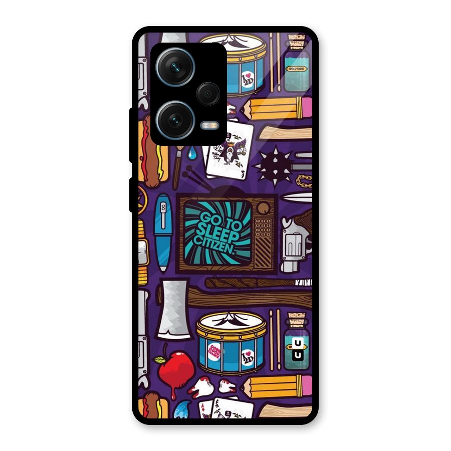 Go To Sleep Glass Back Case for Redmi Note 12 Pro Plus 5G