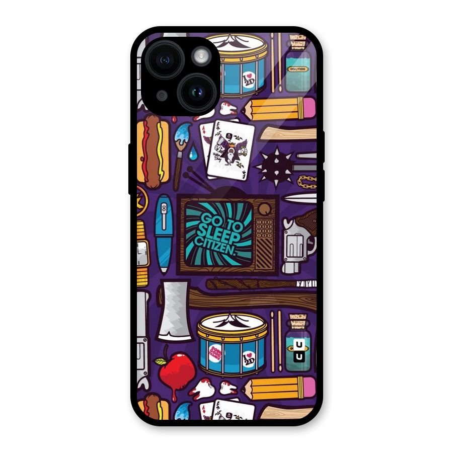 Go To Sleep Glass Back Case for iPhone 14