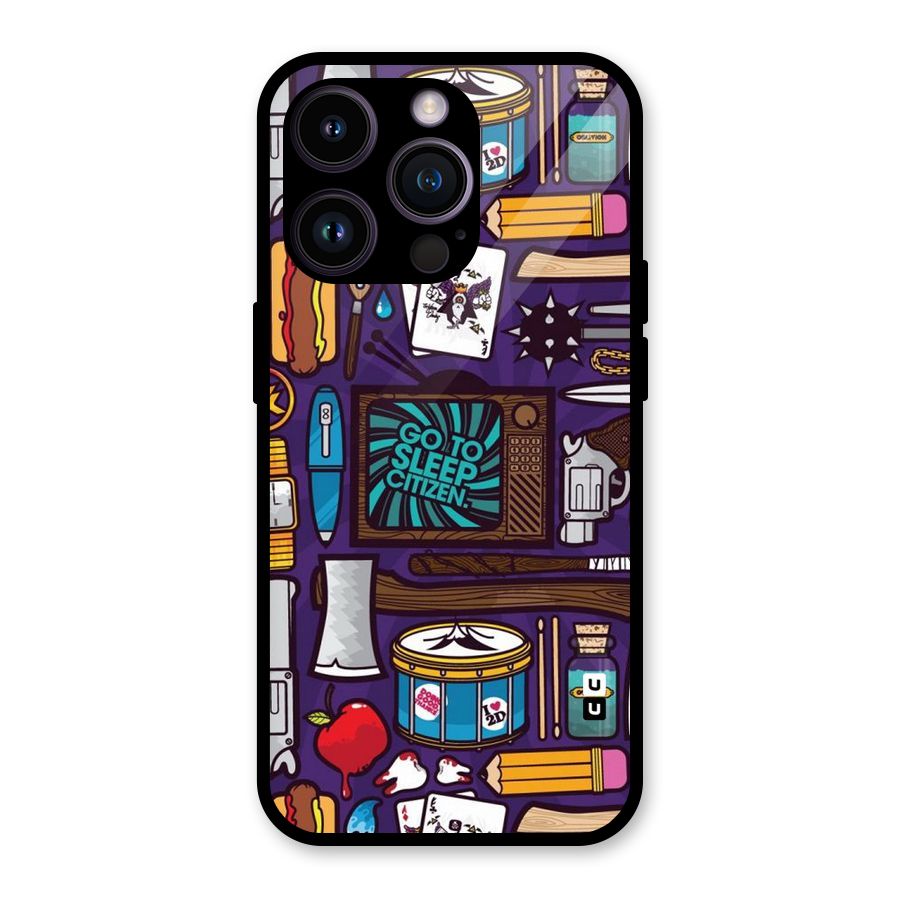 Go To Sleep Glass Back Case for iPhone 14 Pro