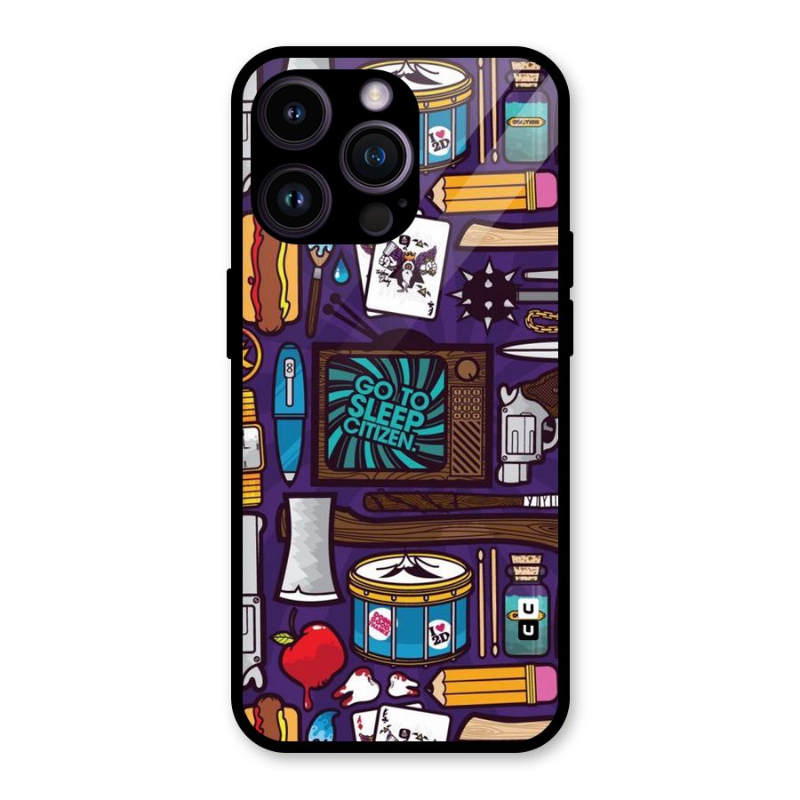 Go To Sleep Glass Back Case for iPhone 14 Pro Max