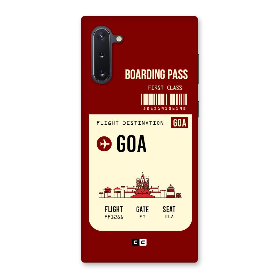 Goa Boarding Pass Back Case for Galaxy Note 10