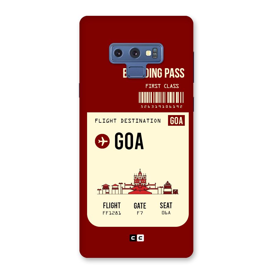 Goa Boarding Pass Back Case for Galaxy Note 9
