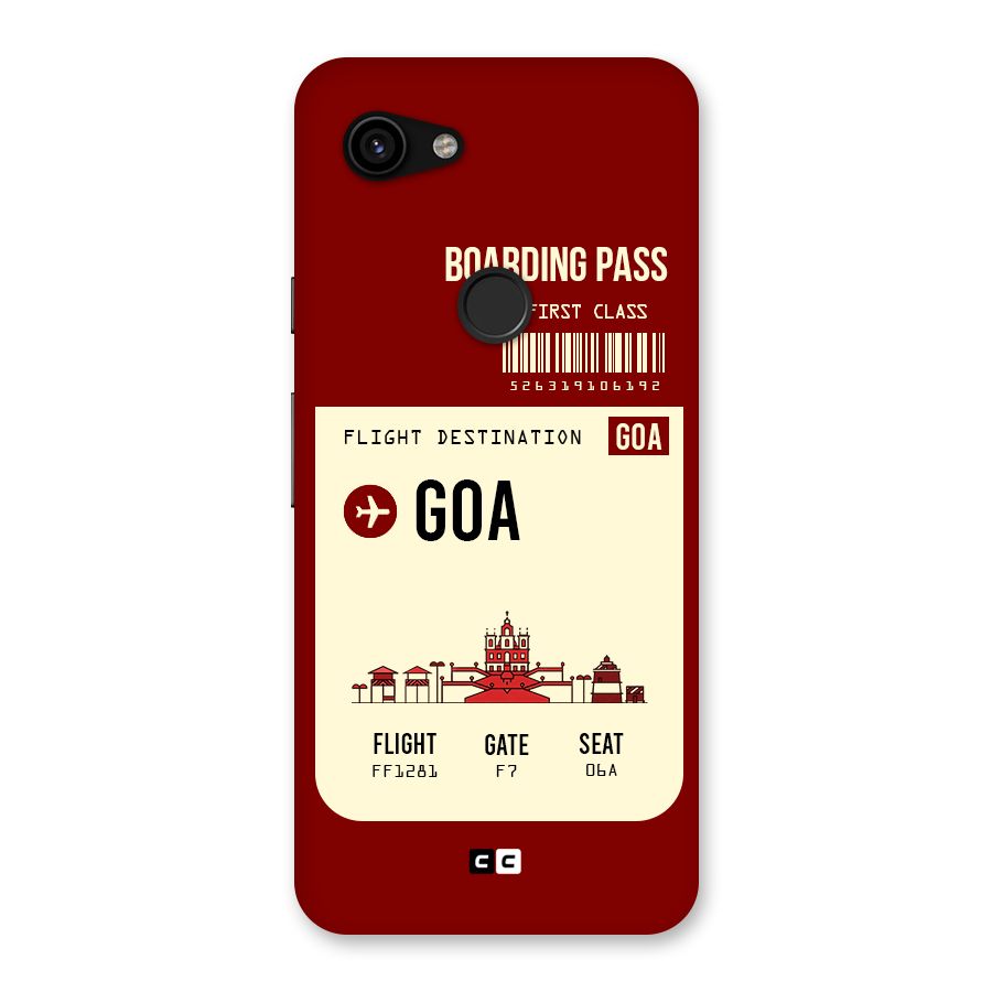 Goa Boarding Pass Back Case for Google Pixel 3a