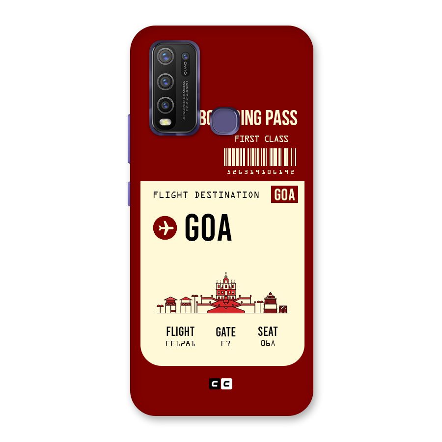 Goa Boarding Pass Back Case for Vivo Y50