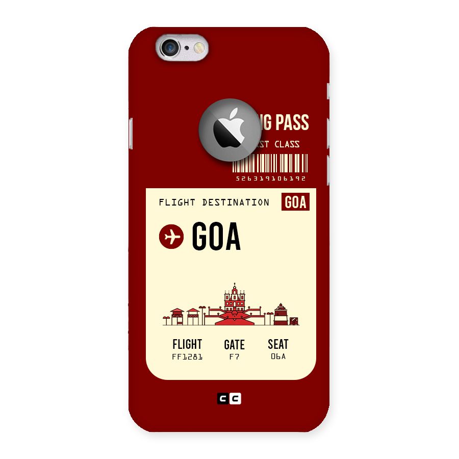 Goa Boarding Pass Back Case for iPhone 6 Logo Cut