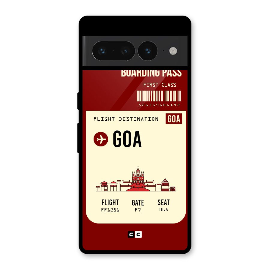 Goa Boarding Pass Glass Back Case for Google Pixel 7 Pro
