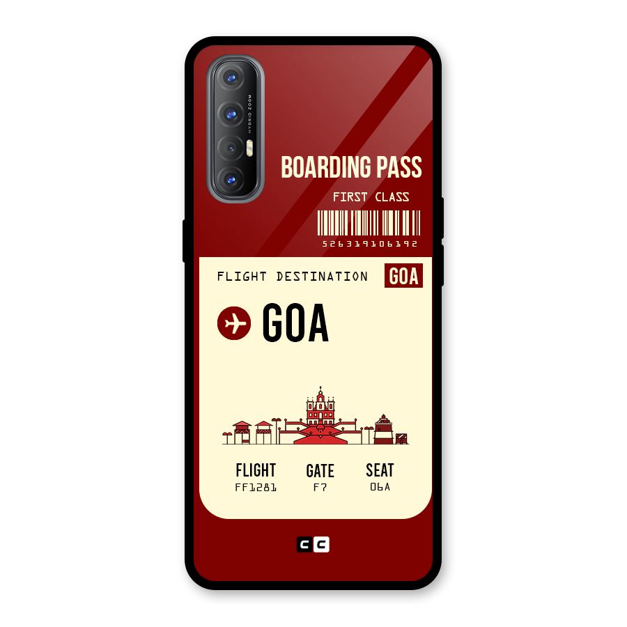 Goa Boarding Pass Glass Back Case for Oppo Reno3 Pro