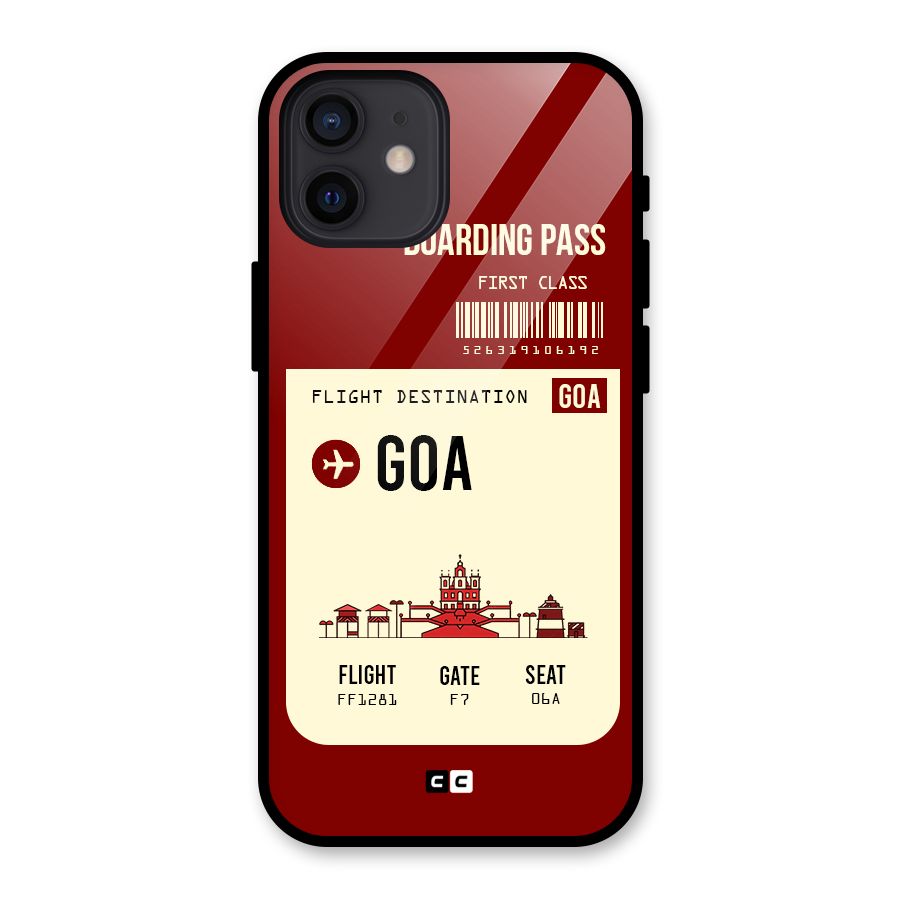 Goa Boarding Pass Glass Back Case for iPhone 12