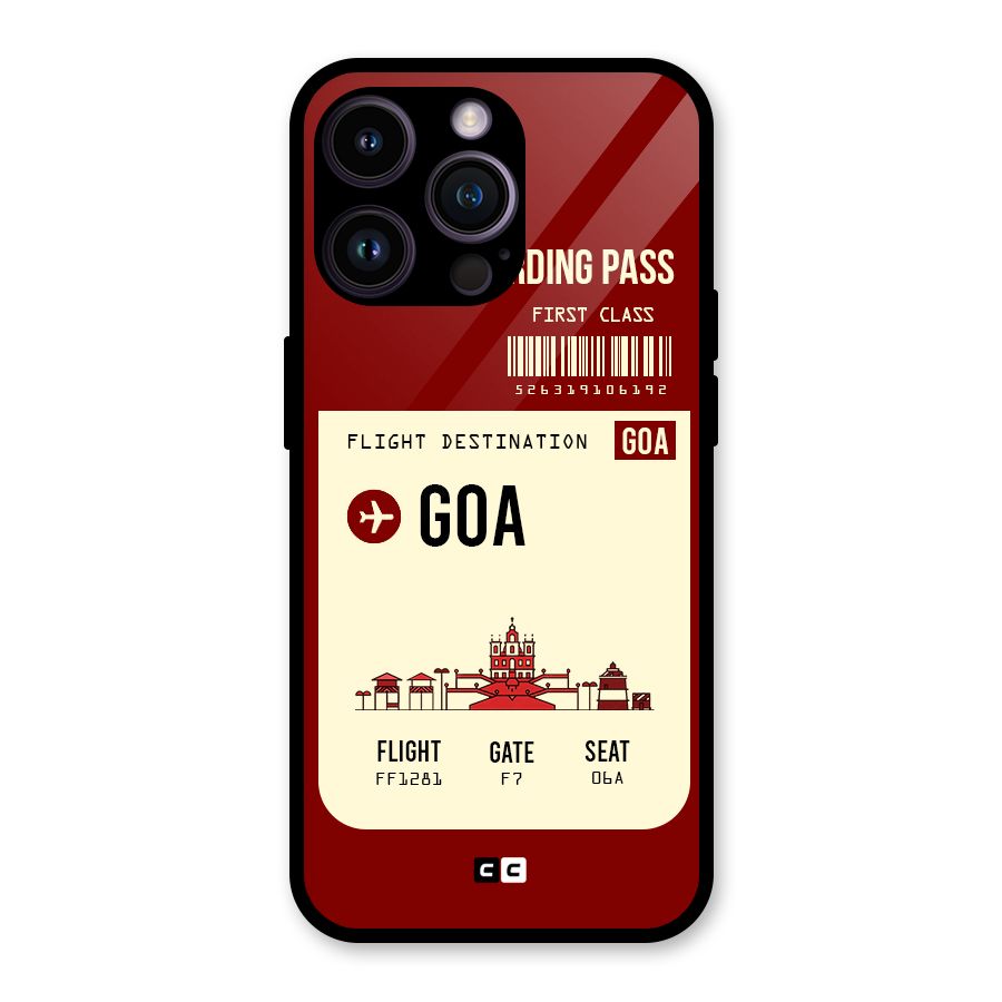 Goa Boarding Pass Glass Back Case for iPhone 14 Pro Max