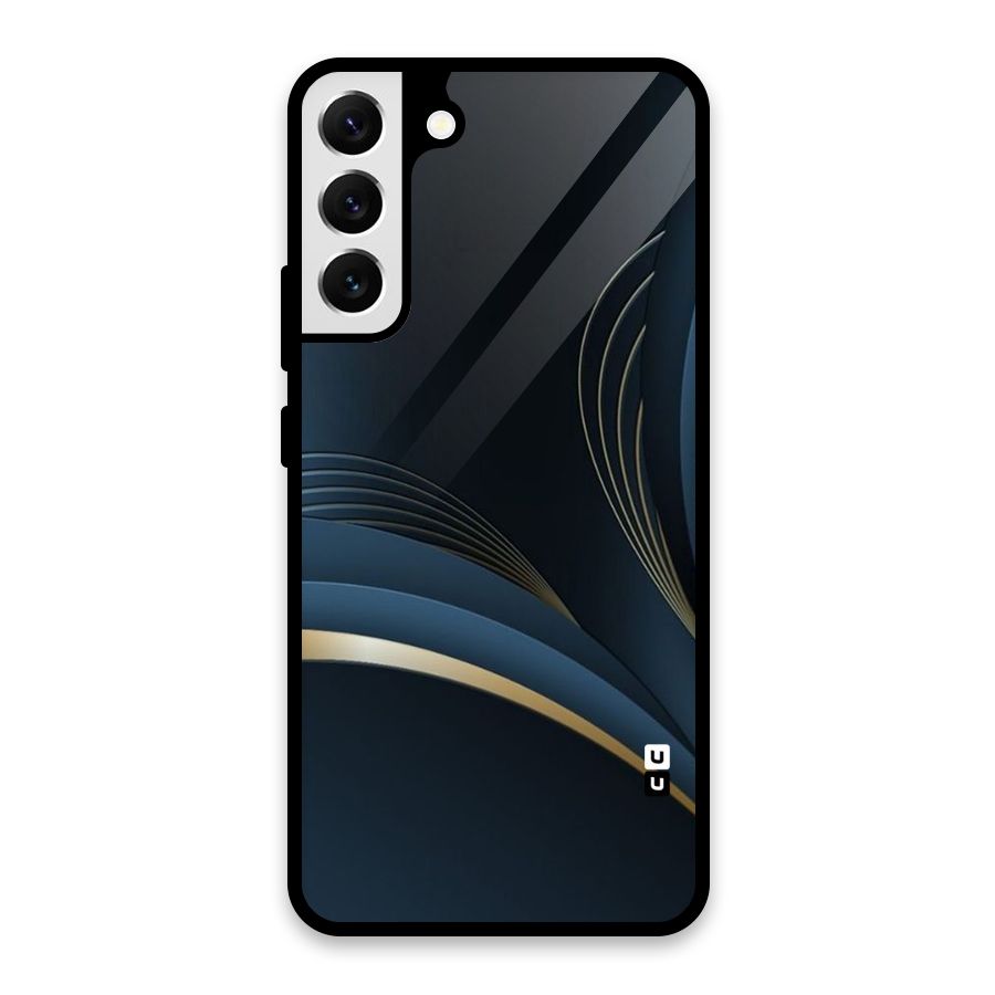 Gold Blue Beauty Glass Back Case for Galaxy S22 Plus 5G