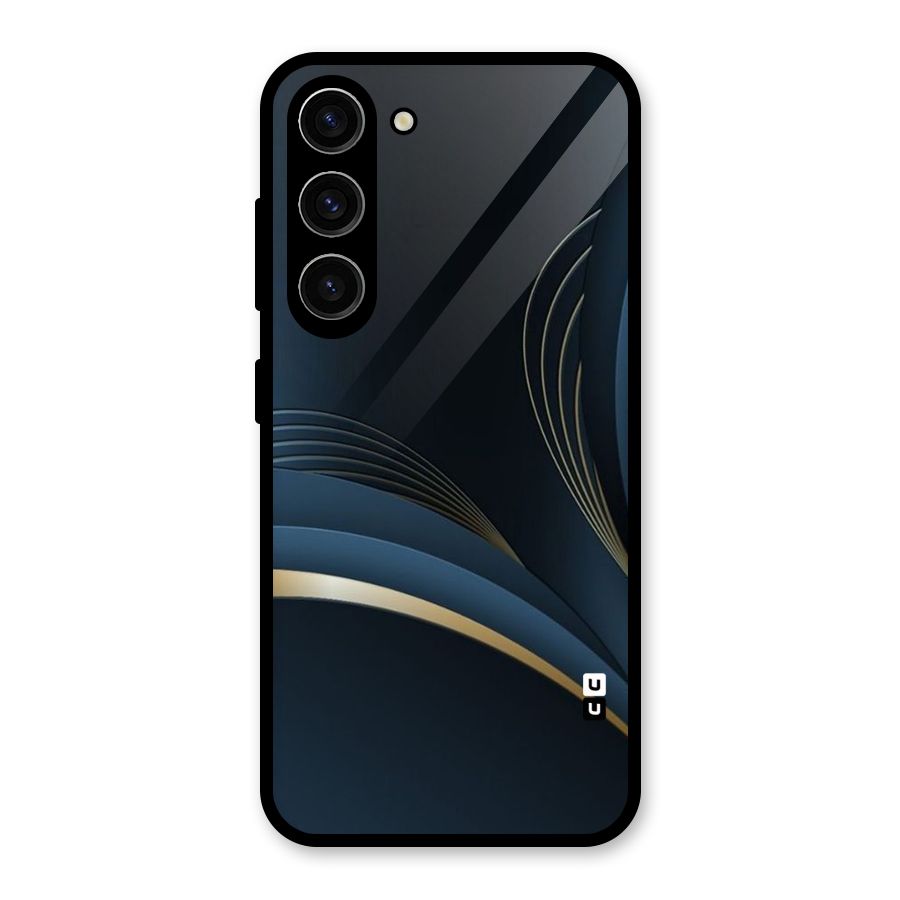 Gold Blue Beauty Glass Back Case for Galaxy S23