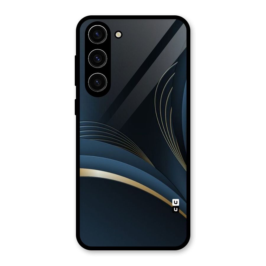Gold Blue Beauty Glass Back Case for Galaxy S23 Plus