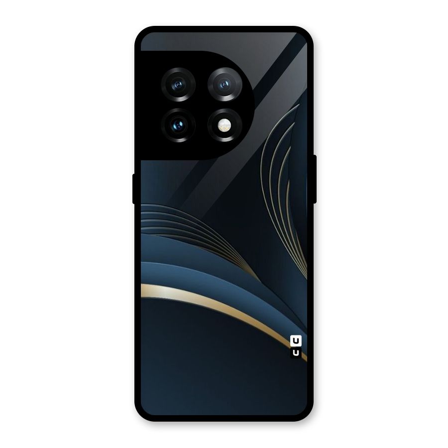 Gold Blue Beauty Glass Back Case for OnePlus 11