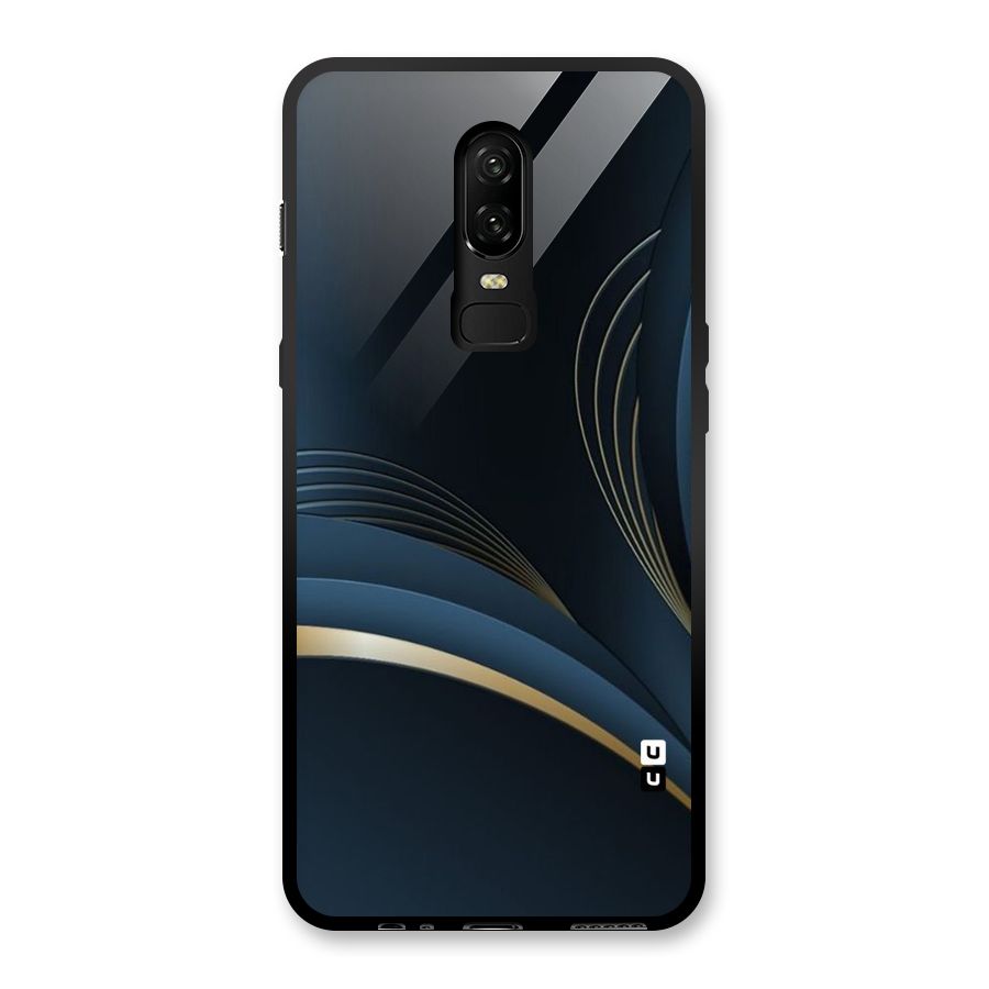Gold Blue Beauty Glass Back Case for OnePlus 6