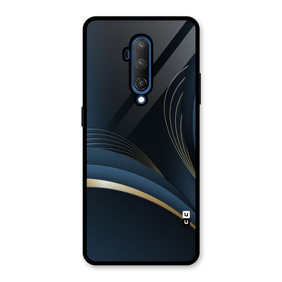Gold Blue Beauty Glass Back Case for OnePlus 7T Pro