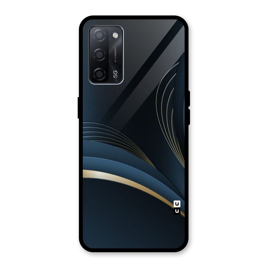 Gold Blue Beauty Glass Back Case for Oppo A53s 5G