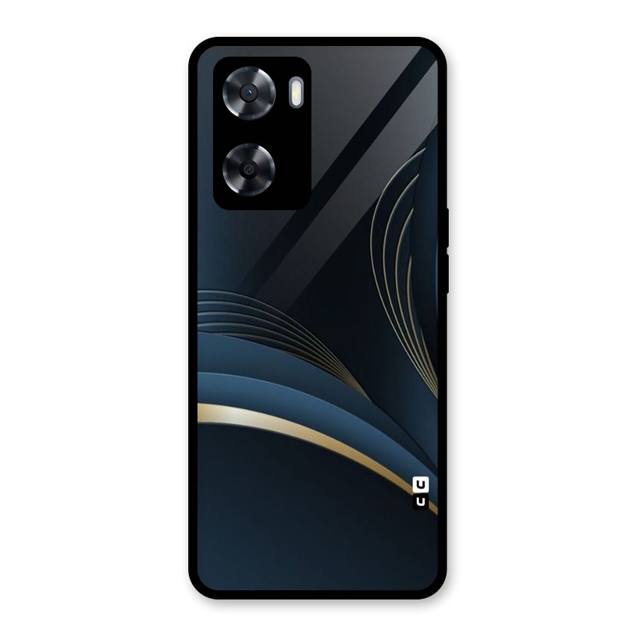 Gold Blue Beauty Glass Back Case for Oppo A57 2022