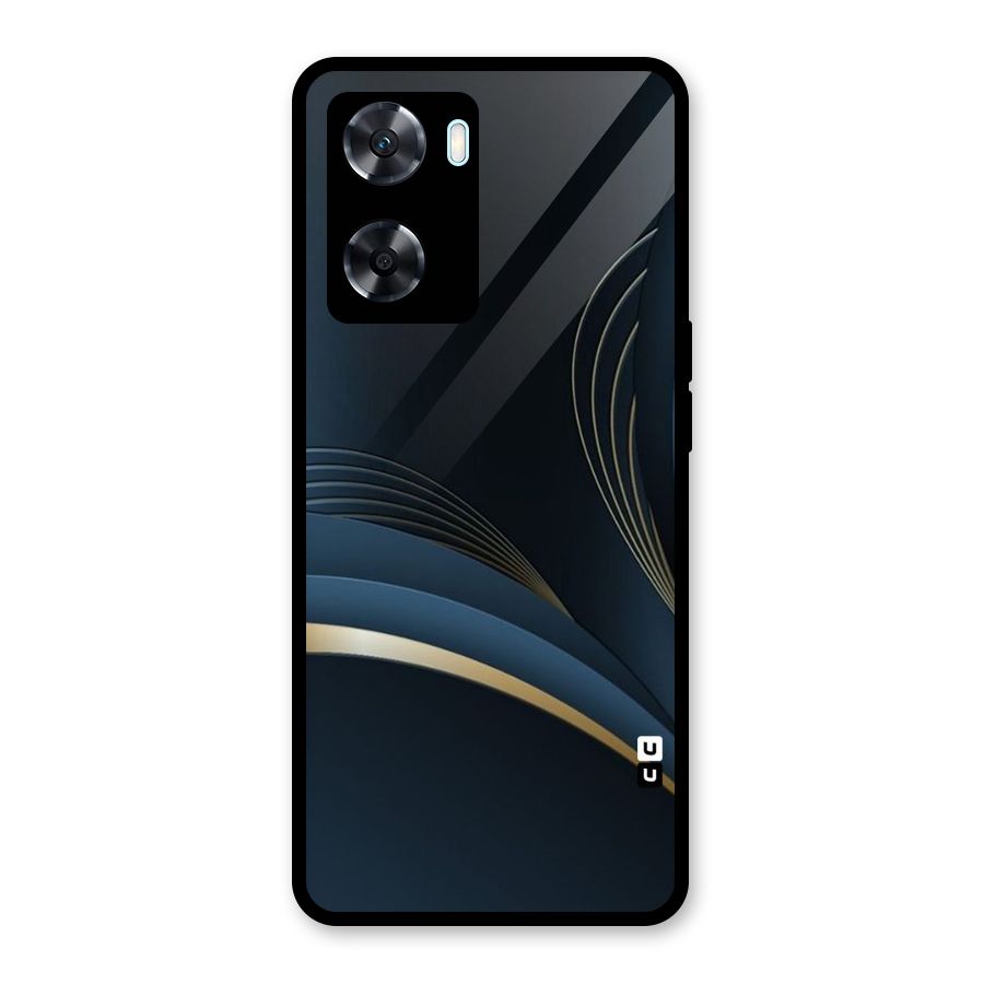 Gold Blue Beauty Glass Back Case for Oppo A77