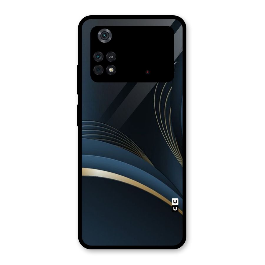 Gold Blue Beauty Glass Back Case for Poco M4 Pro 4G