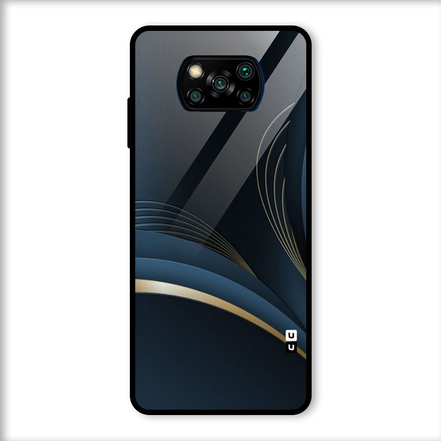 Gold Blue Beauty Glass Back Case for Poco X3