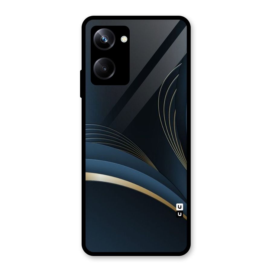 Gold Blue Beauty Glass Back Case for Realme 10 Pro