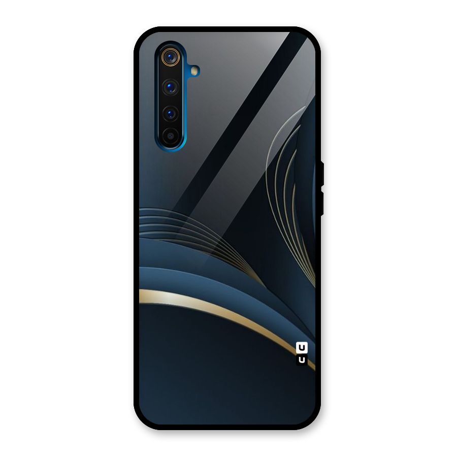 Gold Blue Beauty Glass Back Case for Realme 6 Pro