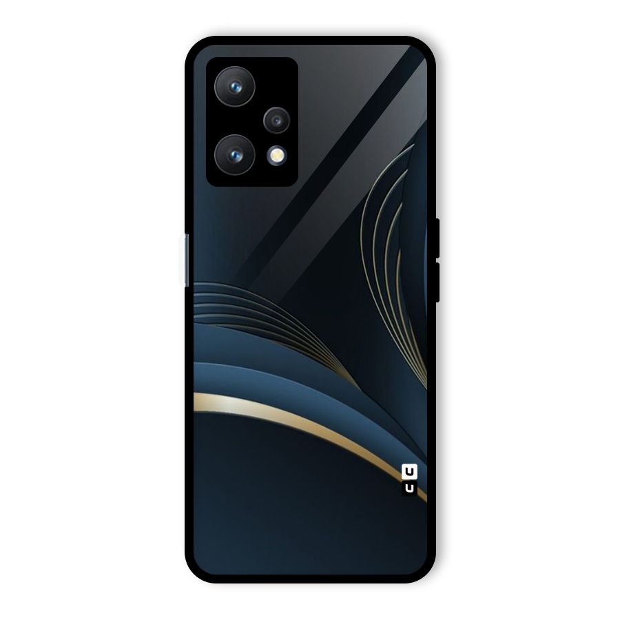 Gold Blue Beauty Glass Back Case for Realme 9 Pro 5G