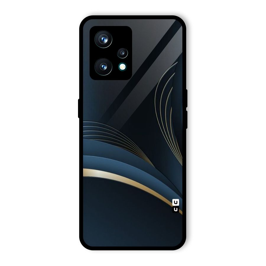 Gold Blue Beauty Glass Back Case for Realme 9 Pro Plus 5G