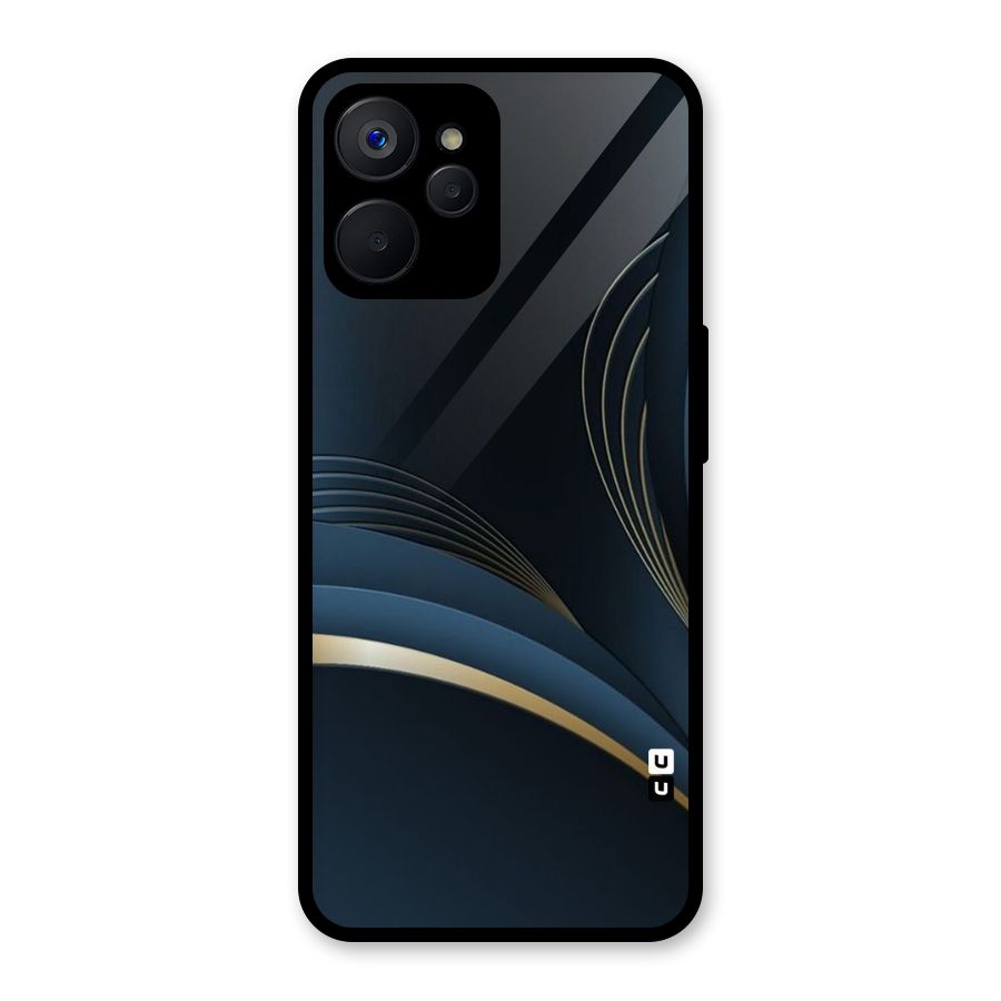 Gold Blue Beauty Glass Back Case for Realme 9i 5G