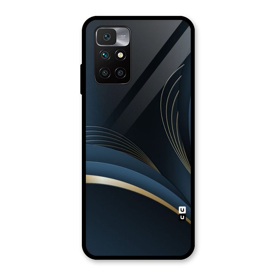 Gold Blue Beauty Glass Back Case for Redmi 10 Prime
