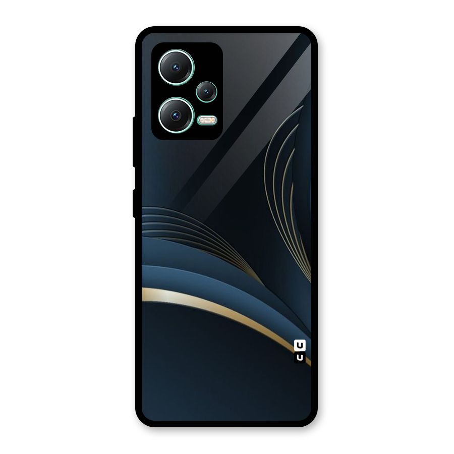 Gold Blue Beauty Glass Back Case for Redmi Note 12 5G