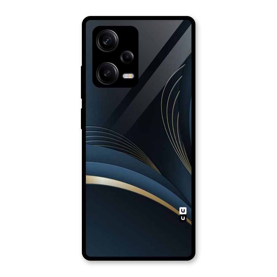 Gold Blue Beauty Glass Back Case for Redmi Note 12 Pro