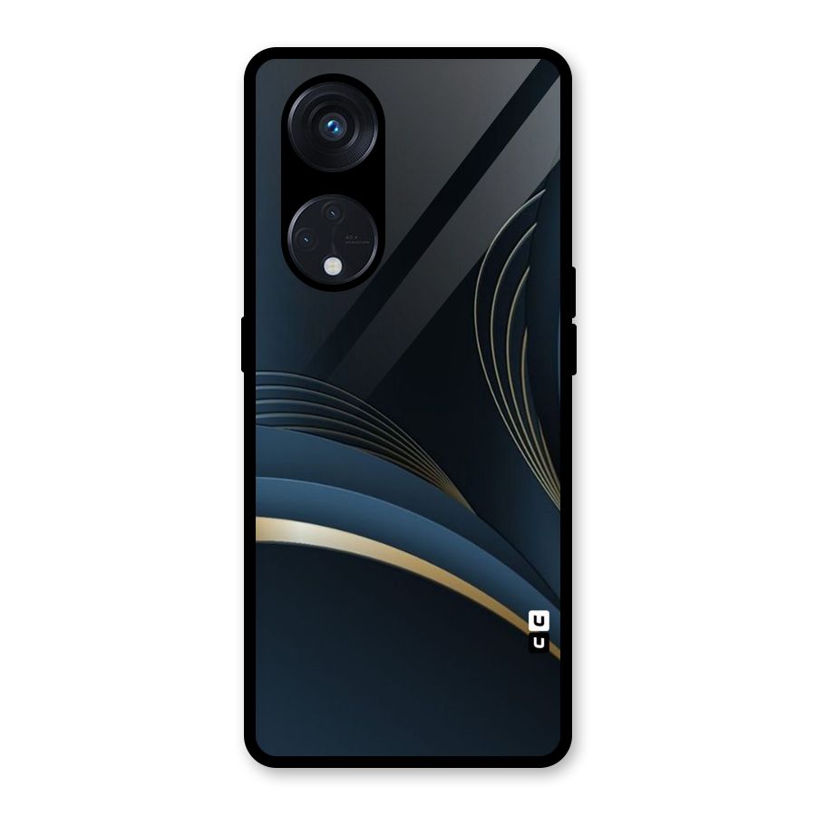 Gold Blue Beauty Glass Back Case for Reno8 T 5G