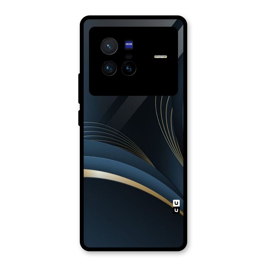 Gold Blue Beauty Glass Back Case for Vivo X80