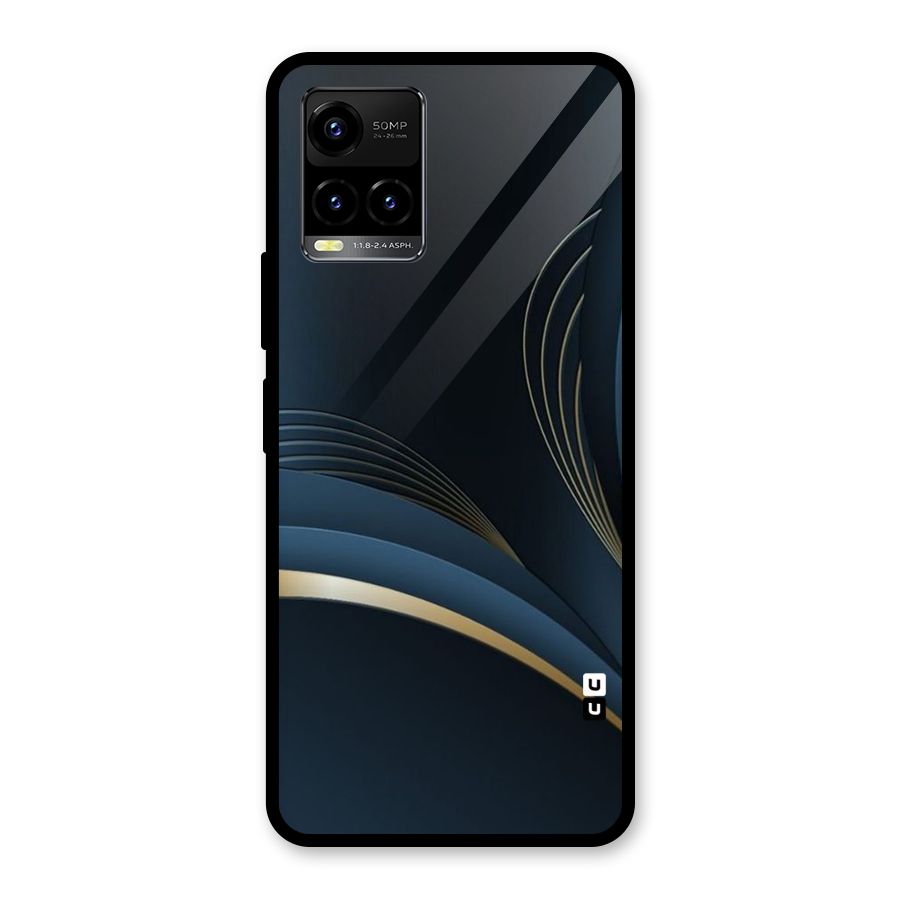 Gold Blue Beauty Glass Back Case for Vivo Y21A